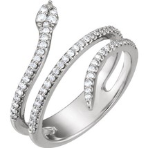 Authenticity Guarantee 
14K White Gold Diamond Snake Ring Size 7 - £1,232.01 GBP