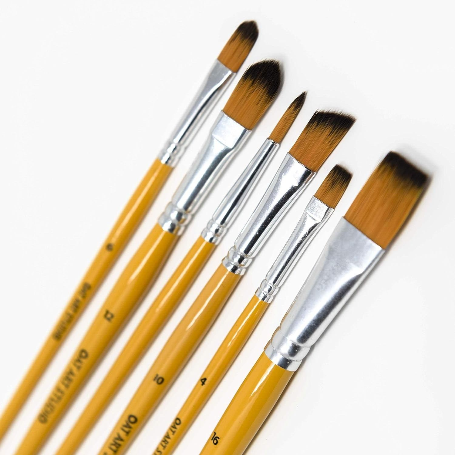 Set of 6 Painting Brush Set, Mixed Sizes, Wooden Glossy Pen, Professiona... - $9.89