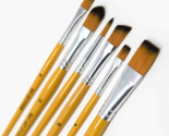 Set of 6 Painting Brush Set, Mixed Sizes, Wooden Glossy Pen, Professiona... - $9.89