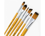 Set of 6 Painting Brush Set, Mixed Sizes, Wooden Glossy Pen, Professiona... - $9.89