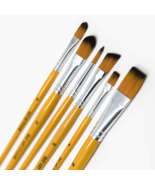 Set of 6 Painting Brush Set, Mixed Sizes, Wooden Glossy Pen, Professiona... - $13.53 CAD