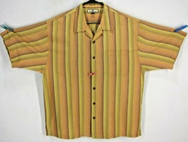 Tommy Bahama Relax Men&#39;s Xl BUTTON-FRONT Striped Textured Silk Camp Shirt Euc - £26.04 GBP