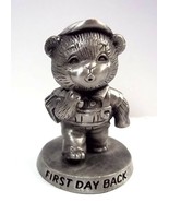 Avon pewter figurine Teddy Bear First Day Back 1983 - £4.66 GBP