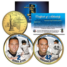 Derek Jeter & Mariano Rivera Final Season 2-Coin Set 24K Gold Plated Ny Quarters - $8.56