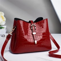 Women&#39;s Bag -Style Bright Leather Stone Pattern Shoulder Crossbody Bucket  Handb - £29.57 GBP