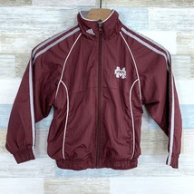 Adidas NCAA Mississippi State Bulldogs Windbreaker Lined Jacket Youth Size Large - £19.77 GBP