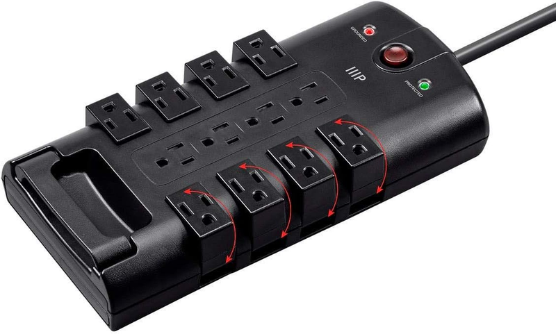 115874 12 Outlet Rotating Surge Protector Power Block / Strip - Black - $121.76