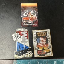 Lot of 3 Route 66 Fridge Magnets America&#39;s Highway Get Your Kicks On Rt 66 - £11.23 GBP