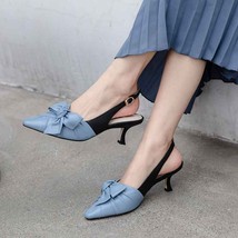 Krazing Pot sweet mixed colors bowtie leather shoes pointed toe stiletto high he - £114.11 GBP
