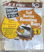 Retro KITCHEN FOOD 1978 E Z FOIL SELF BASTING ROASTING BAGS NEW NOS - $14.45