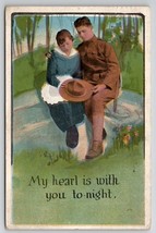 Soldier  Pretty Lady My Heart Is With You 1918 To Big Pool MD Postcard Y29 - £5.55 GBP