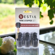 Vestia wine stopper set. Set of 3. For use with Vestia wine saver. Vacuu... - $3.99