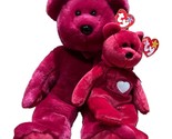 Valentina the Valentine Bear Ty Beanie Baby &amp; Buddy Set MWMT 2pcs Retire... - $24.95