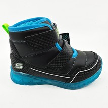 Skechers S Lights Ilumi Brights Mini Chill Black Blue Toddlers Boys Size 8 Boots - $39.95