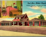 Del-Mar Motor Court Motel New Castle Delaware DE Linen Postcard I6 - $3.56