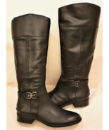 Sam Edelman Knee-High Boots Pristilla Sz-9.5M Black Leather - £86.47 GBP