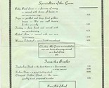 The Green at the Sign of the Cross Dinner Menu 1970&#39;s - $17.82