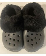 Crocs Sandals CLASSIC FUREVER CRUSH Black US Mens Size 7 Women’s 9 - $60.17 CAD