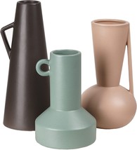 Teresa'S Collections Modern Ceramic Vase For Home Decor, Set Of 3 Morandi, 10.4" - £31.45 GBP