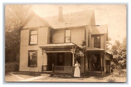 RPPC Named Subject Mary Deter In Front of Home Lima OH Ohio 1913 Postcard U4 - £5.40 GBP
