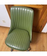 CHROMCRAFT MID CENTURY MODERN CHAIRS DINING GREEN VINYL SWIVEL RETRO VIN... - $220.50