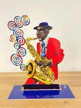 Pop Art Jazz Metal Sculpture &quot;&quot;Saxophonist&quot;&quot; by DAVID GERSTEIN-
show original... - £182.47 GBP