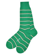 Brook Brothers Green Blue Striped Egyptian Cotton Dress Socks 2 Pairs, 8... - £35.80 GBP