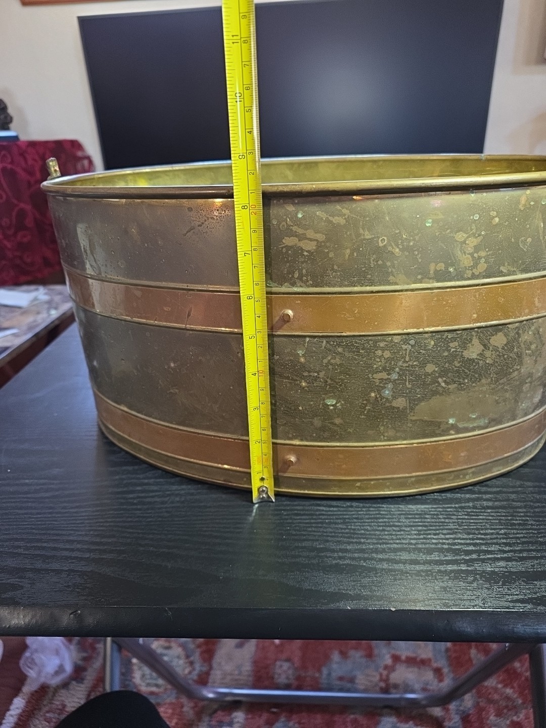 Vtg Brass Planter Lion Face On Sides 6.5X8.5X10.5  Item image 14