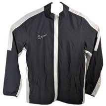 Nike Running Jacket Mens Sz Large Zip Up Black with Stripe White Workout... - $34.65