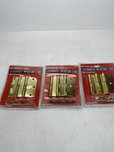 3-1/2 in. Bright Brass 5/8 in. Radius Security Door Hinges 3-Pack Lot Of 3 - $13.98