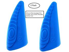 2-Pack Silicone Plate Squeegee Dish Scraper, Non-Scratch, Reusable Kitch... - $9.89