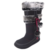 Timberland Little Girls Boots Winter TRBRY Tall Fur Leather Black 59797 Sz 12.5 - £35.96 GBP