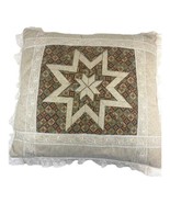 Vintage Victorian 8 Point Lone Star Quilted Pillow 14” Square GrannyCore... - £51.47 GBP