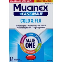 Mucinex Fast-Max Liquid Gels*02/2027*, Cold &amp; Flu, 16 CT - $23.86 CAD