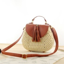 Es woven knitting messenger crossbody bags new summer bohemian women tassel straw beach thumb200