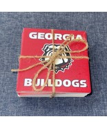 4 Georgia Bulldogs Stone Coasters (2 Different Logos) UGA 4” Square Coas... - $19.79