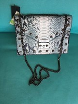 Badgley Mischka Light Blue Snakeskin Crossbody Purse  Studded Boho NEW $199 - £148.31 GBP