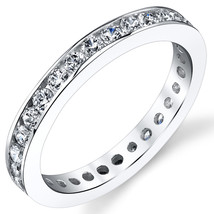 Sterling Silver 1.5 Carats Round Cubic Zirconia Band - £67.14 GBP+