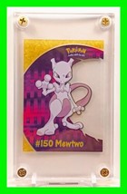 Pokemon Topps TCG #150 Mewtwo Card PC5 TV Animation Ed 2000 In Hard Case w/Stand - £47.06 GBP