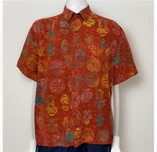 Territory Ahead Shirt Mens L Tribal Batik Short Sleeve Button Henna Tie ... - $23.98