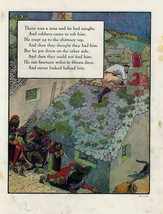 Antique Robbers Mother Goose Rhyme Art Print 1915 Dual Sided 8 x 10.5 - £24.41 GBP
