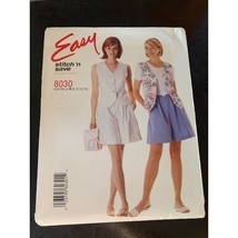 McCall&#39;s Misses Lined Vest and Shorts sewing pattern Sz 8 - 14 8030 - Uncut - $10.29