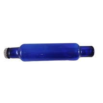 Vintage Cobalt Blue Art Glass Rolling Pin With Screw On Cap Hollow - £39.10 GBP