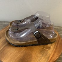 Birkenstock Gizeh Sandals Womens Size 6 EU 37 Brown Thong Buckle Slip On Leather - £46.73 GBP