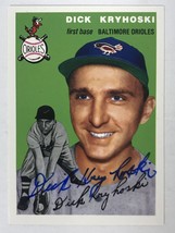 Dick Kryhoski (d. 2007) Autographed 1954 Topps Archives Baseball Card - Detroit  - £12.02 GBP