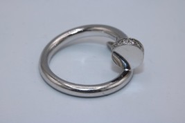 Authentic Cartier 18K White Gold Juste un Clou Ring with Diamonds Size 5... - $3,322.35