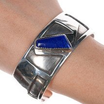 7&quot; ET Navajo sterling lapis cuff bracelet - $363.83