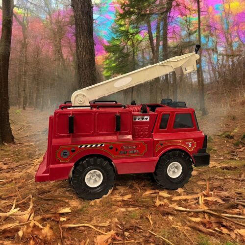 Primary image for Hasbro 1999 Tonka Truck Fire Dept. No 5 Bucket & Ladder w/ Ladders 90219 Red 19"