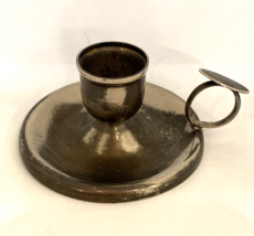 Vintage Borg&#39;s Silver Plate Chamberstick Candle Holder with Handle - €33,31 EUR