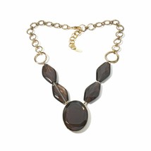 Elements By Nest Goldtone Smoky Quartz 29&quot; Necklace Hsn $249 Sold Out - £55.88 GBP